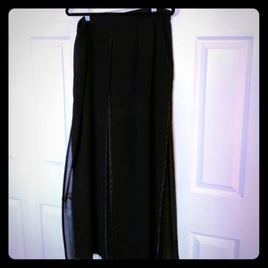 Black flowing layered dress pants